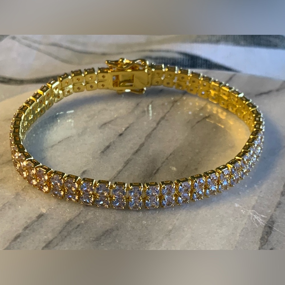 Double Strand Cubic Zirconia Tennis Bracelet Bracelet